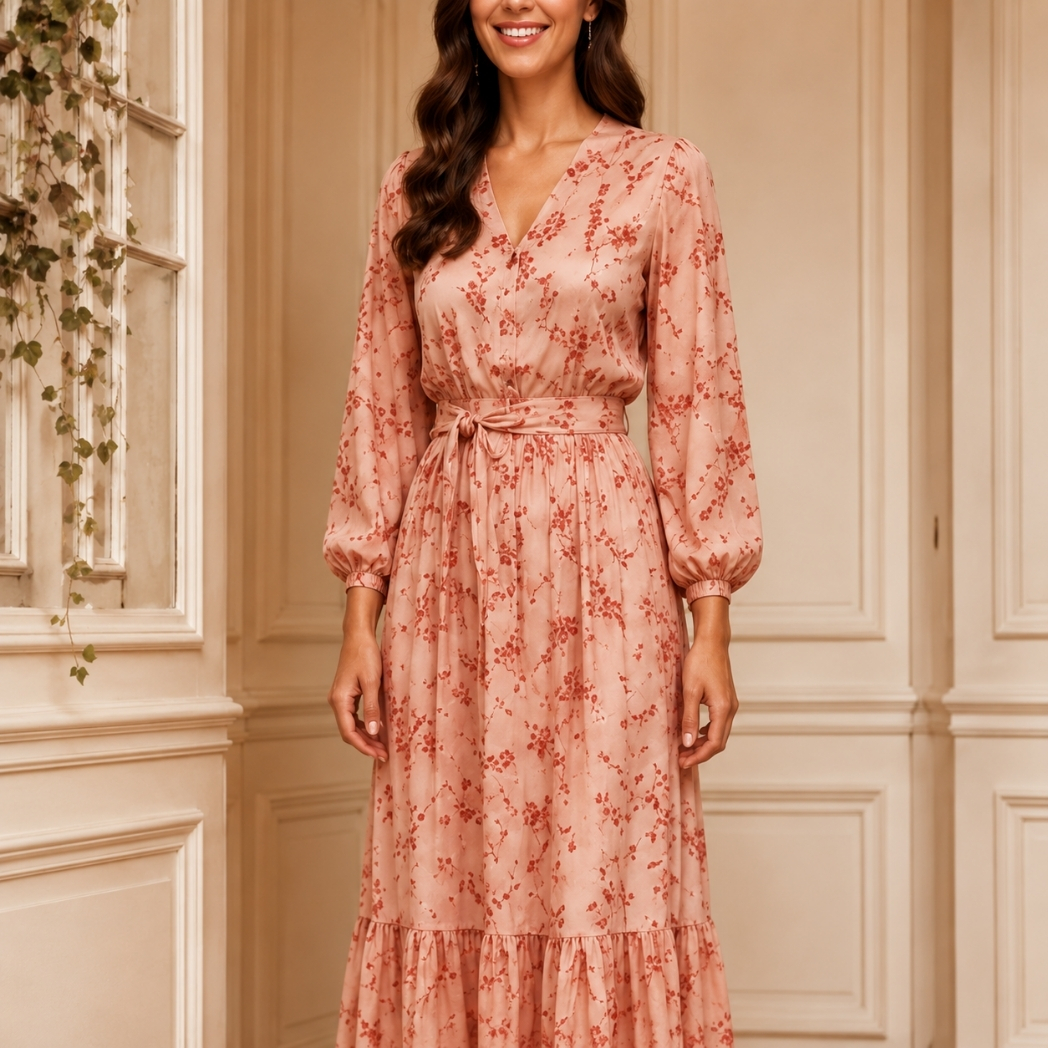 Crepe dress made up