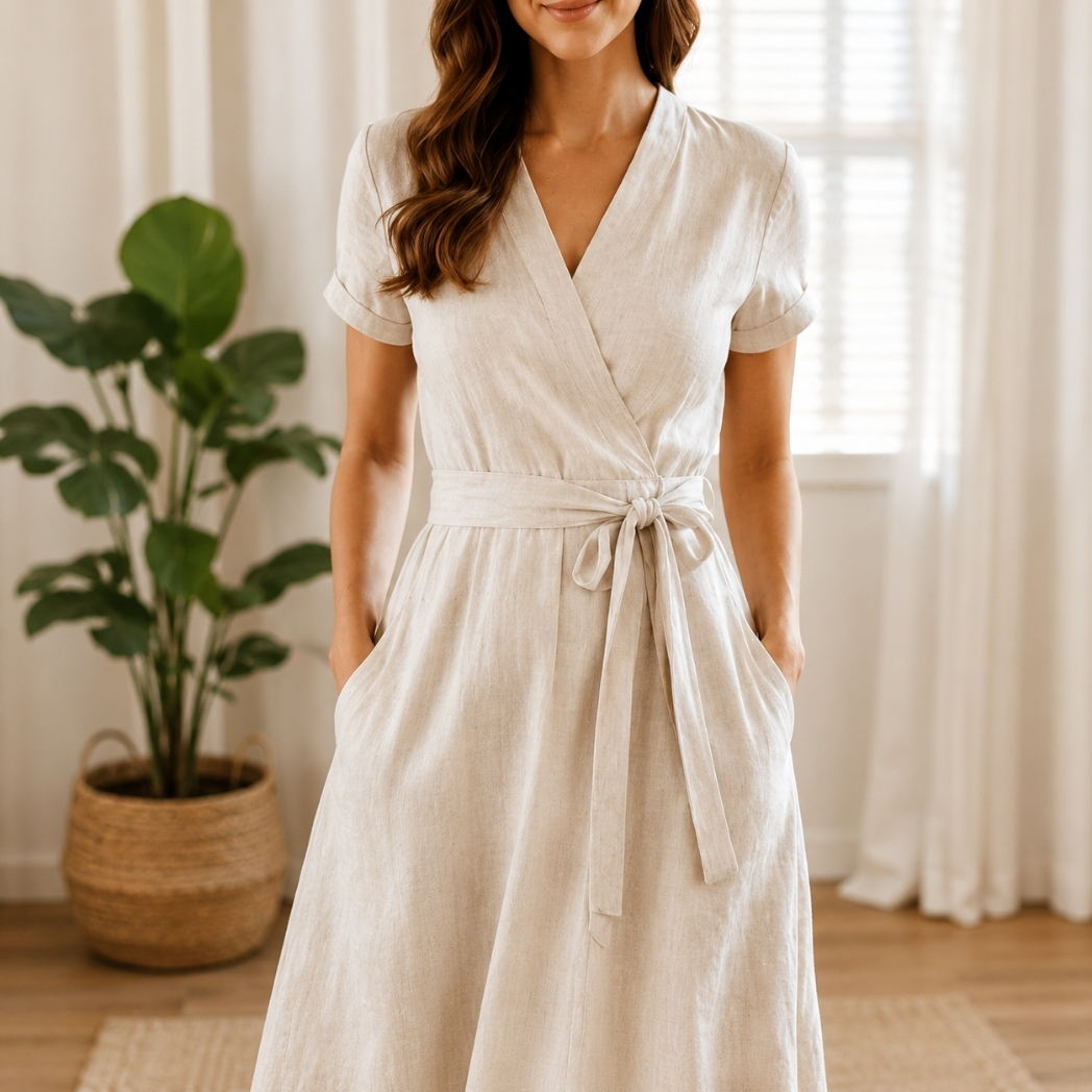 Linen dress made up