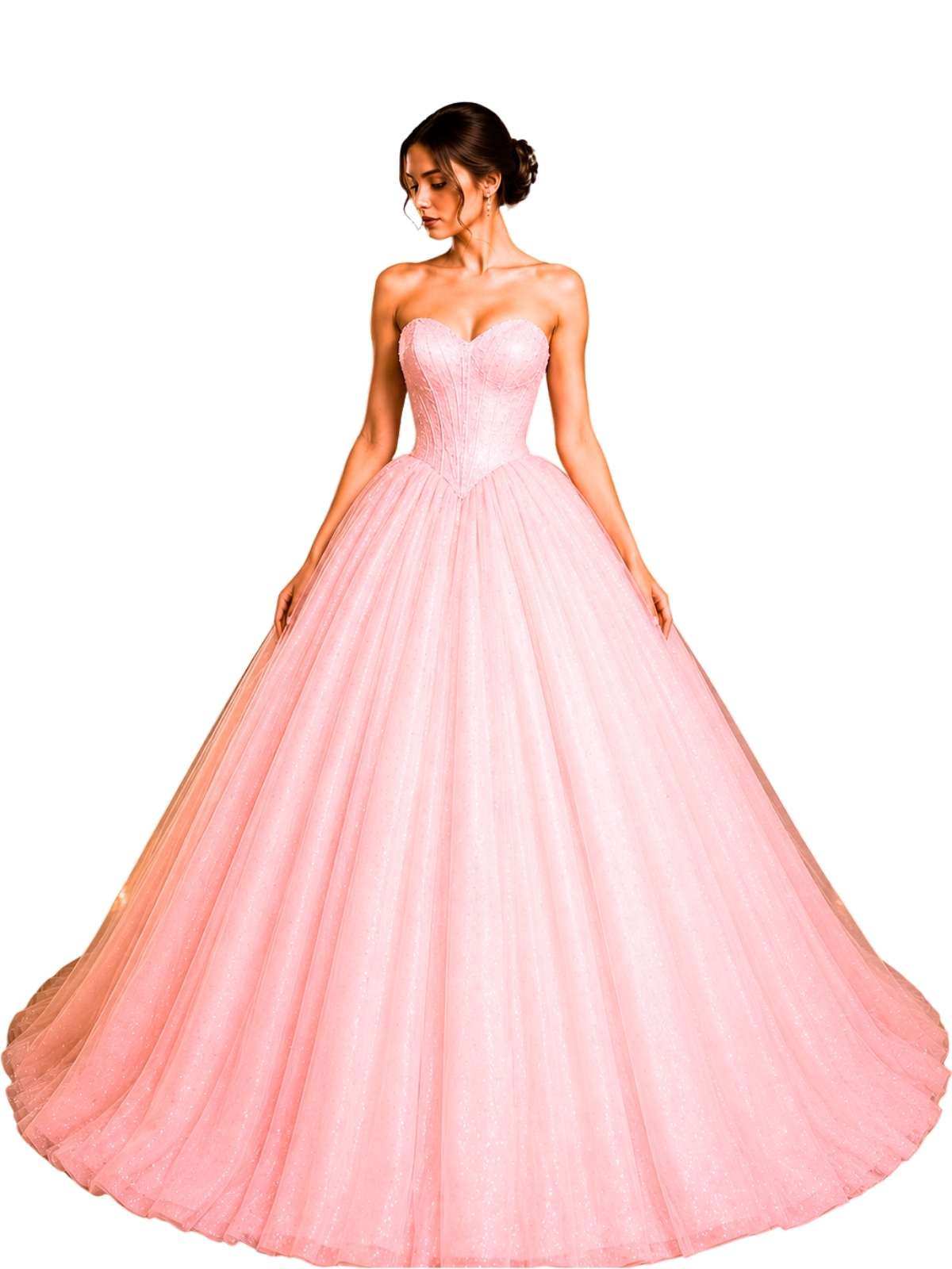 Pink ball gown prom dress