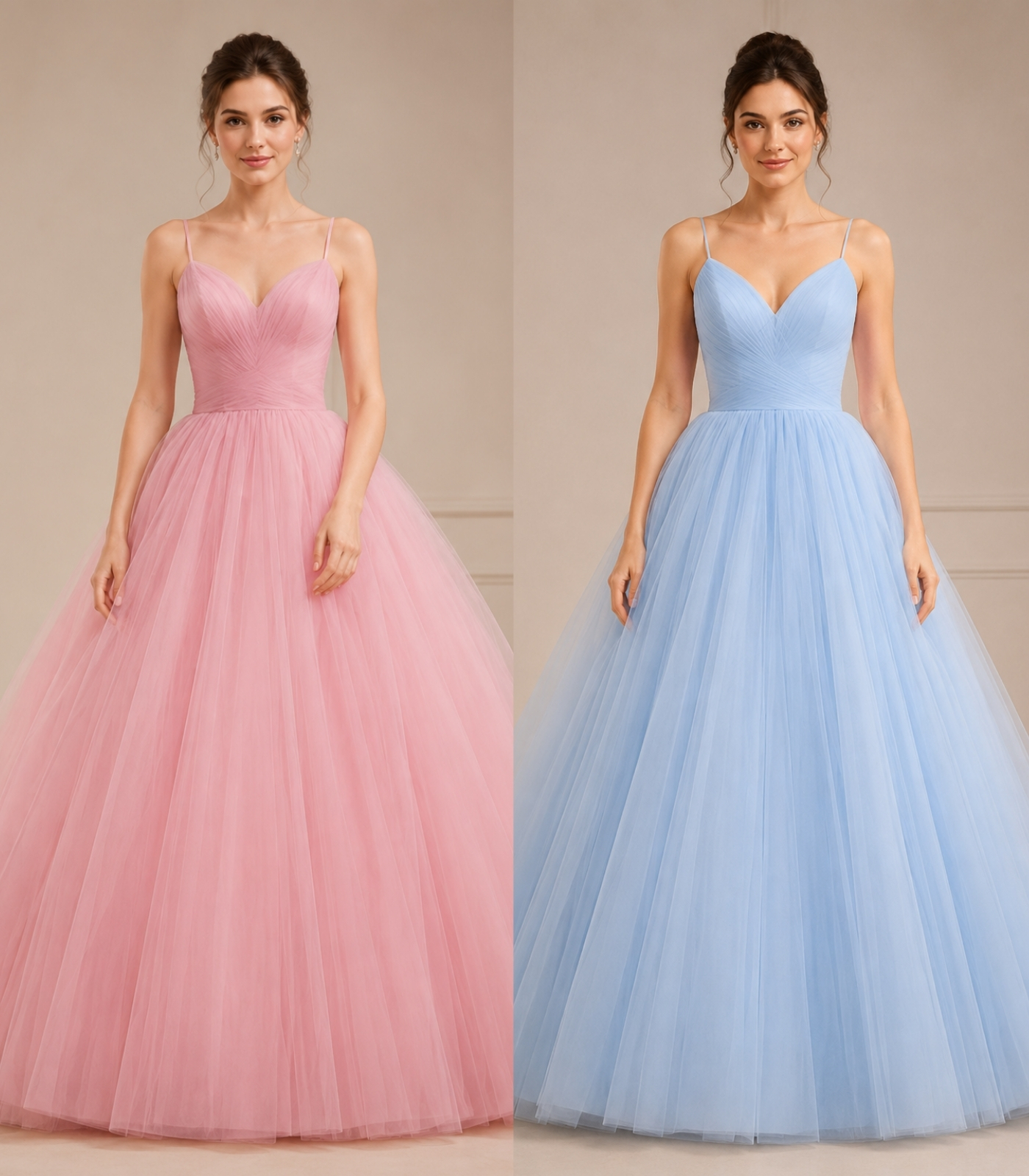 Pink tulle ball gown