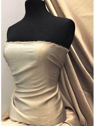 1.5 Meter Satin Faux Silk Effect Woven Fabric Material- Stone SQ280 STN