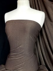 1.5 Metre Gold Shimmer 4 Way Stretch Fabric - Brown SQ51 BRGLD