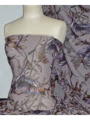 1.5 METRES Chiffon Soft Touch Sheer Fabric - Nectar Bird CHF58 BRN