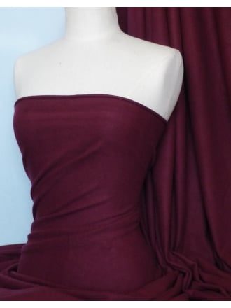 1.5 METRES Clearance Sweatshirt Fleece Backed Cotton Super Soft Fabric- Burgundy