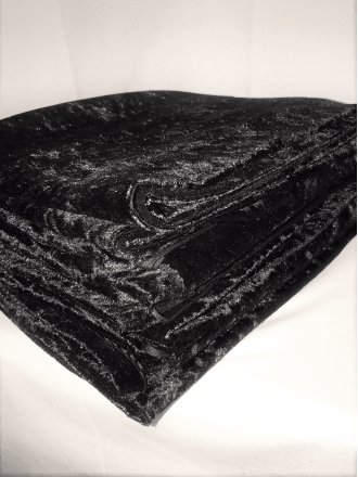 10 PIECES Clearance (1/2 Metre+) Crushed Velvet/Velour Stretch Material Job Lot Pieces- Black JBL166 BK