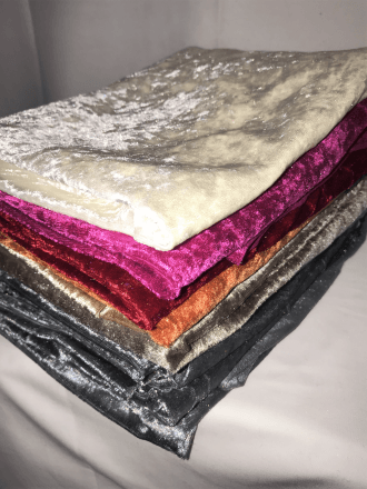 10 PIECES Clearance (1/2 Metre+) Crushed Velvet/Velour Stretch Material Job Lot Pieces- Multi JBL148