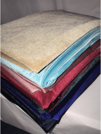 10 PIECES Clearance (1/2 Metre) Velvet/ Velour Stretch Spandex Fabric Job Lot Pieces- Multi JBL156