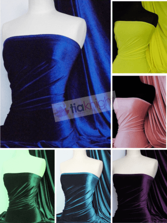 10 PIECES Clearance (1/2 Metre) Velvet/ Velour Stretch Spandex Job Lot Pieces- Multi JBL380
