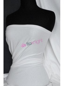 100% Cotton Interlock Knit Soft Jersey Heavy T-Shirt Fabric- White SQ782 WHT