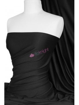 100% Cotton Interlock Knit Soft Jersey T-Shirt Fabric- Black Q60 BK