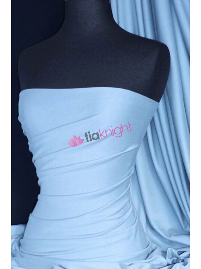 100% Cotton Interlock Knit Soft Jersey T-Shirt Fabric- Bluebell Q60 BLB