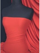 100% Cotton Interlock Knit Soft Jersey T-Shirt Fabric- Bright Red Q60 BTRD