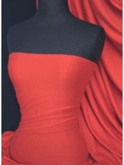 100% Cotton Interlock Knit Soft Jersey T-Shirt Fabric- Bright Red Q60 BTRD