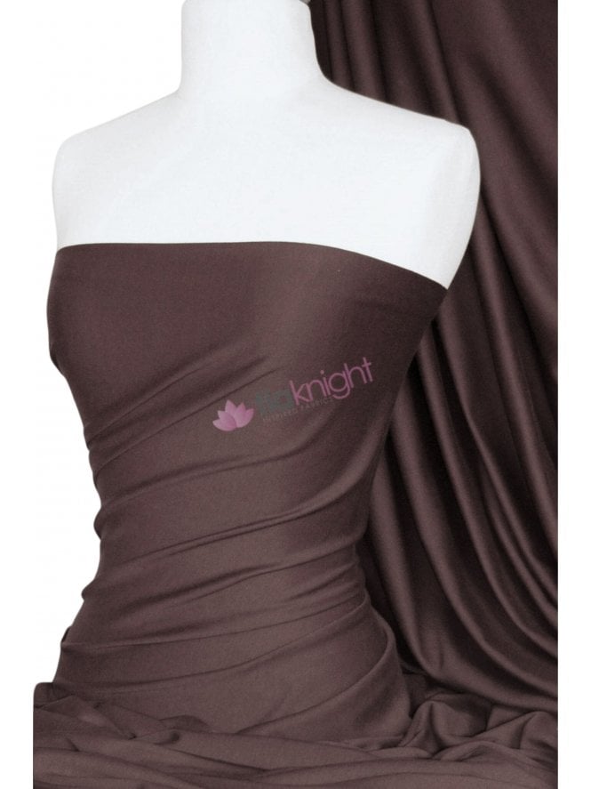 100% Cotton Interlock Knit Soft Jersey T-Shirt Fabric- Chocolate Brown Q60 CHBR