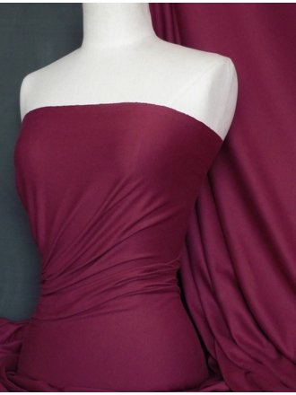 100% Cotton Interlock Knit Soft Jersey T-Shirt Fabric- Claret Q60 CLT