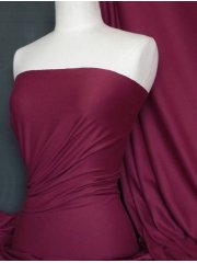 100% Cotton Interlock Knit Soft Jersey T-Shirt Fabric- Claret Q60 CLT
