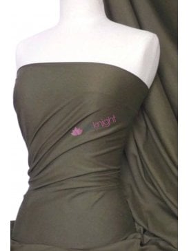 100% Cotton Interlock Knit Soft Jersey T-Shirt Fabric- Dark Olive Q60 DKOLV