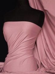 100% Cotton Interlock Knit Soft Jersey T-Shirt Fabric- Dusky Pink Q60 DPN