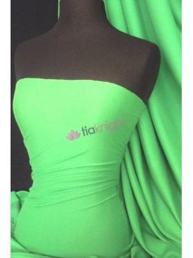 100% Cotton Interlock Knit Soft Jersey T-Shirt Fabric- Flo Green Q60 FLGR