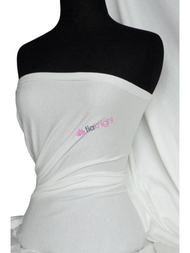100% Cotton Interlock Knit Soft Jersey T-Shirt Fabric- Ivory Q60 IV