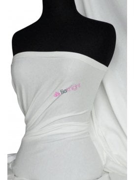 100% Cotton Interlock Knit Soft Jersey T-Shirt Fabric- Ivory Q60 IV