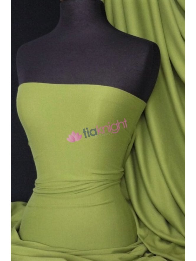 100% Cotton Interlock Knit Soft Jersey T-Shirt Fabric- Kiwi Green Q60 KWI