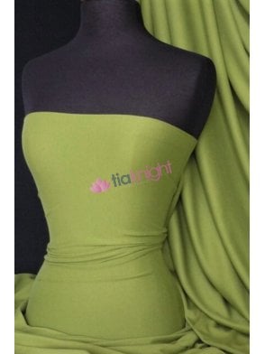 100% Cotton Interlock Knit Soft Jersey T-Shirt Fabric- Kiwi Green Q60 KWI