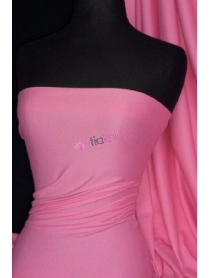 100% Cotton Interlock Knit Soft Jersey T-Shirt Fabric- Light Cerise Q60 LCRS