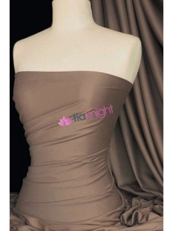 100% Cotton Interlock Knit Soft Jersey T-Shirt Fabric- Mocha Q60 MCH