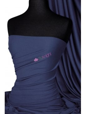 100% Cotton Interlock Knit Soft Jersey T-Shirt Fabric- Navy Q60 NY