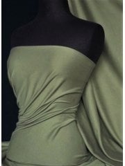 100% Cotton Interlock Knit Soft Jersey T-Shirt Fabric- Olive Green Q60 OLV