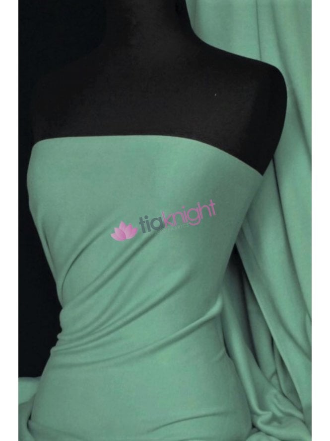 100% Cotton Interlock Knit Soft Jersey T-Shirt Fabric- Pistachio Green Q60 PISTA