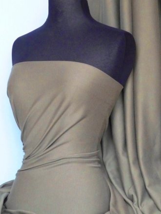 100% Cotton Interlock Knit Soft Jersey T-Shirt Fabric- Taupe Q60 TUP