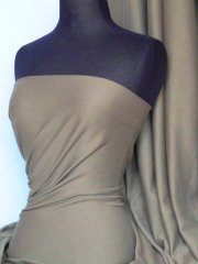 100% Cotton Interlock Knit Soft Jersey T-Shirt Fabric- Taupe Q60 TUP