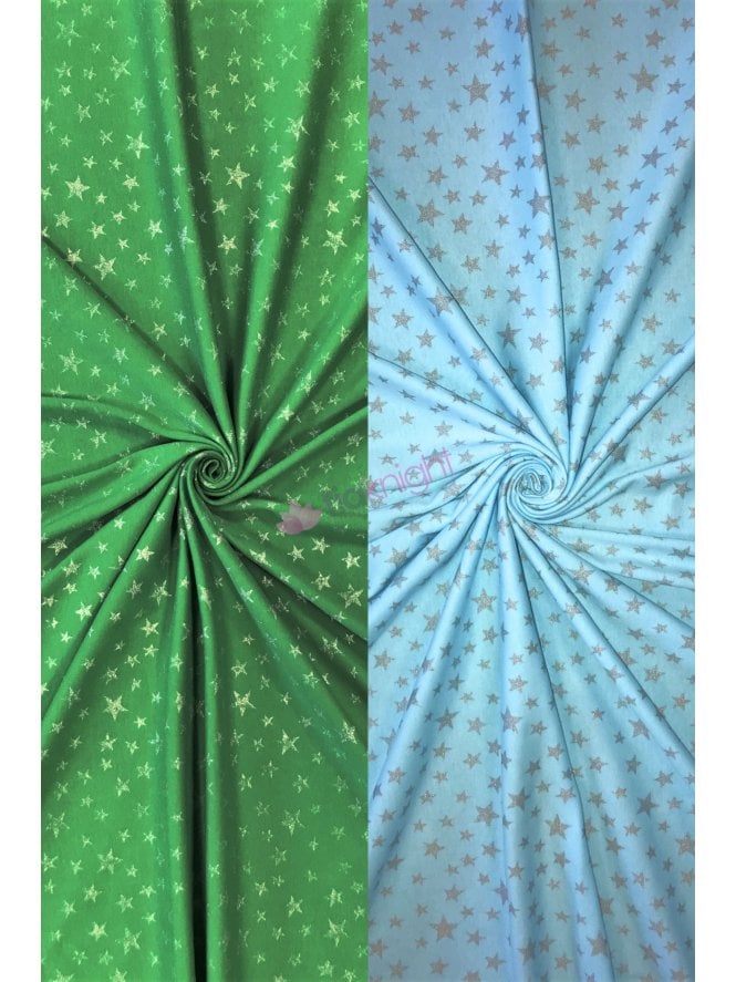 100% Cotton Interlock Knit Soft Stretch Jersey T-Shirt Fabric- Subtle Foil Stars SQ525