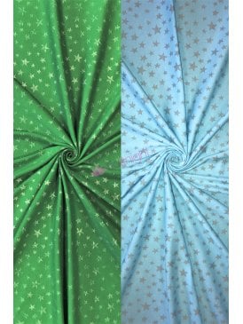 100% Cotton Interlock Knit Soft Stretch Jersey T-Shirt Fabric- Subtle Foil Stars SQ525