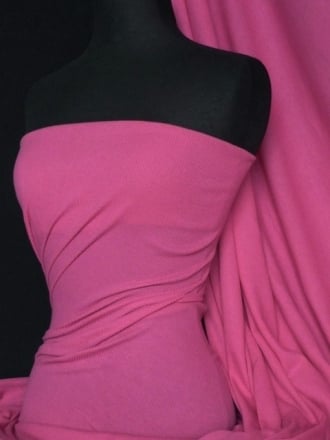 100% Cotton Jersey 2 x 2 Rib Knit Fabric- Cerise Q1007 CRS