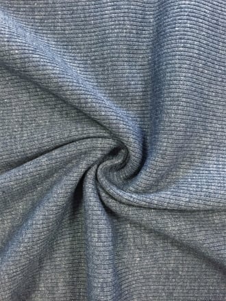 100% Cotton Jersey 2 x 2 Rib Knit Fabric- Petrol Blue Q1007 PTBL