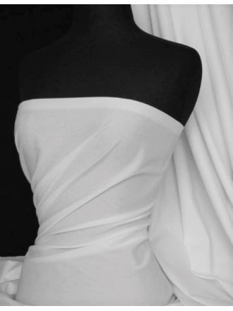 100% Cotton Light Weight Sheeting Fabric- White SQ243 WHT
