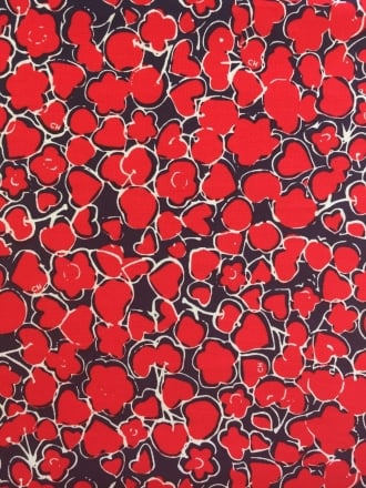 100% Cotton Non-Stretch Material- Cherry Lovesickles Red/Navy SQ164 RDNY