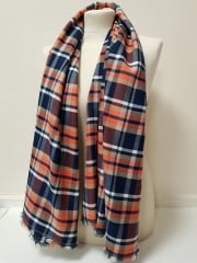 100% Cotton Soft Woven Non-Stretch Fabric- Coral Tartan SQ191 CRL