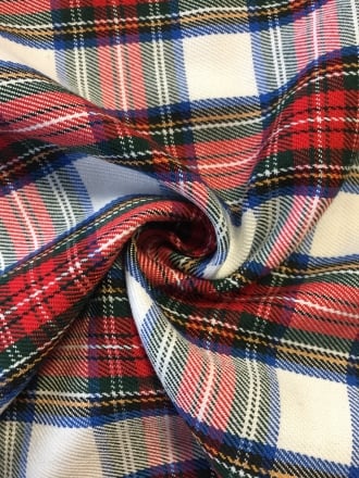 100% Cotton Soft Woven Non-Stretch Fabric- Red Tartan SQ191 RD