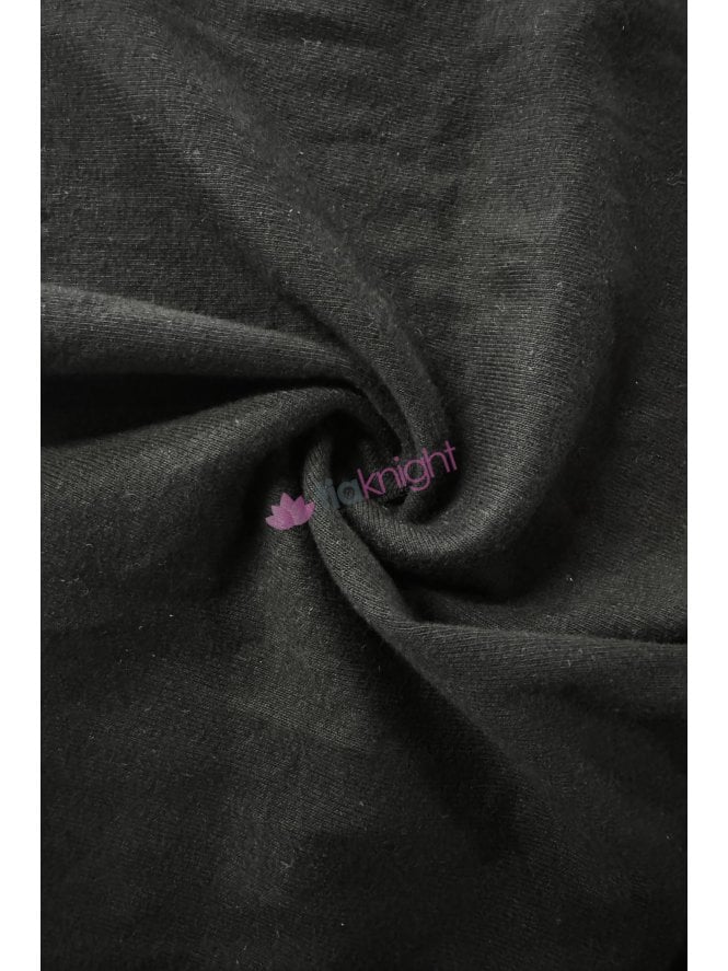 100% Cotton Tubular Fine Rib Jersey Stretch Fabric- Black SQ883 BK
