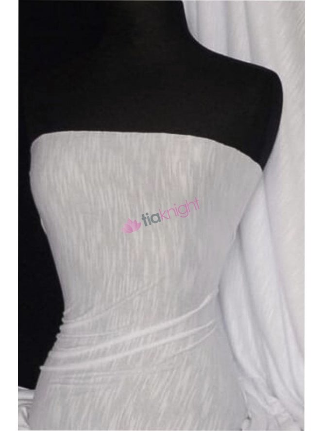 100% SLB Viscose Stretch Fabric- White Q405 WHT