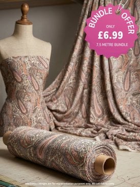 100% Viscose Light Weight Sheer Woven Material- Coral Paisley VSC236 CRL