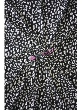 100% Viscose Light-Weight Woven Material- Animal Fuzz Black/White SQ561 BKWHT