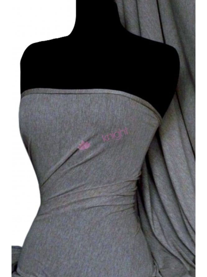 100% Viscose Marl Effect Stretch Fabric Material- Cloud Grey SQ34 CGR