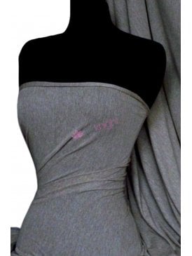 100% Viscose Marl Effect Stretch Fabric Material- Cloud Grey SQ34 CGR