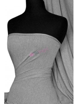 100% Viscose Marl Effect Stretch Fabric Material- Mid Grey SQ34 MDGR