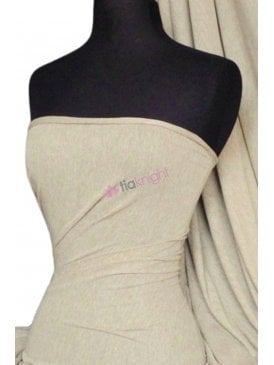 100% Viscose Marl Effect Stretch Fabric Material- Stone SQ34 STN